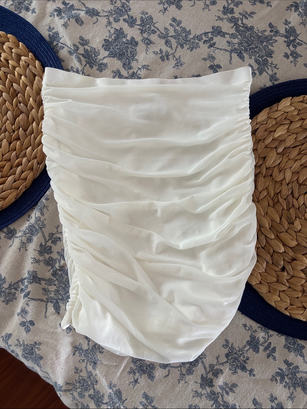 Princess Polly White Ruched Mini Skirt